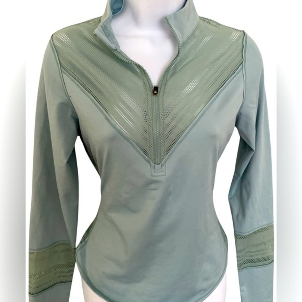 FP Movement by Free People Sage Green Long Sleeve Zip Pullover